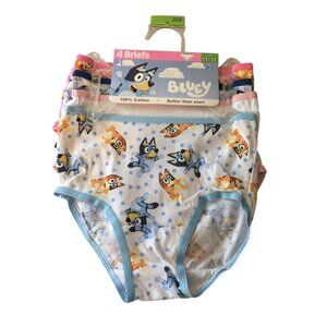 BLUEY Toddlers 2T/3T Cotton Briefs Set of 4 Bluey Bingo Chilli Bandit Pink Blue